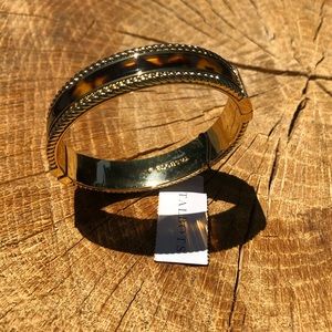 Talbots Tortoise Shell Gold tone hinged Bangle Bracelet